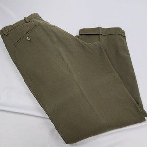 Dockers Green Stretch Irish Linen Pants Size 34Wx22L